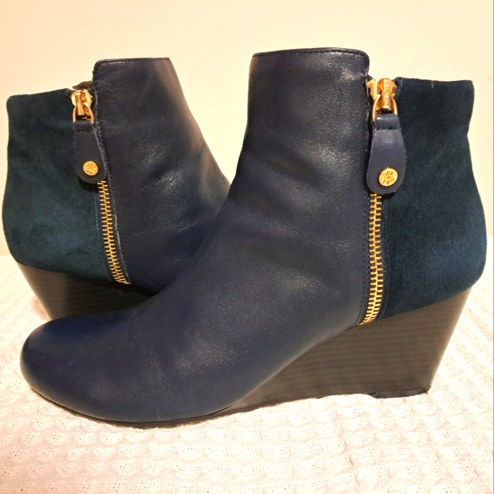 Isaac Mizrahi Live! - Kierra Blue Suede/ Leather Bootie